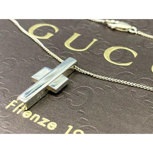 Gucci Cross Pendant Necklace Ladies #77140G13B - Picture 3 of 6